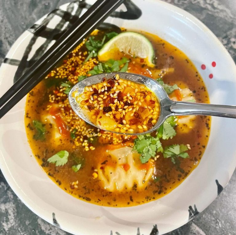 Spicy Bowl Of Dumpling Soup
