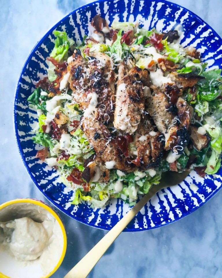 Grilled chicken Caesar salad