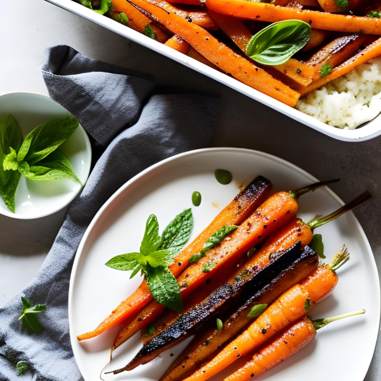 Harissa and Honey Roasted Carrots with Feta and Mint