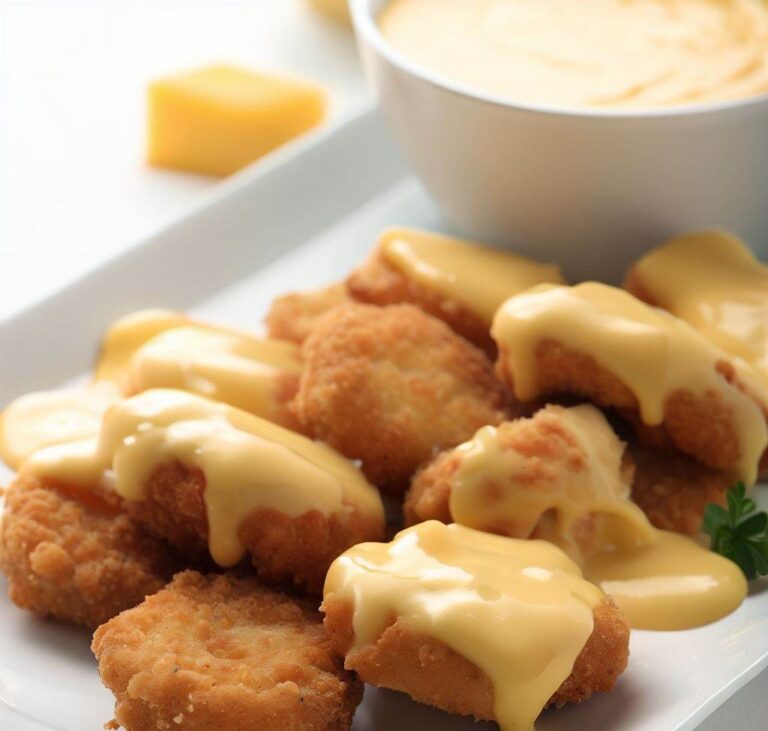Homemade Chicken Nuggets with Gouda Sauce